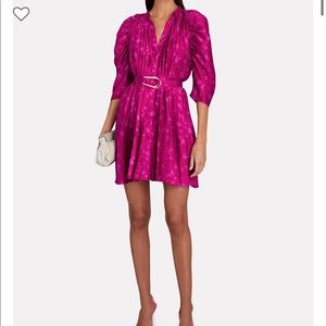 Acler pink pleated mini dress